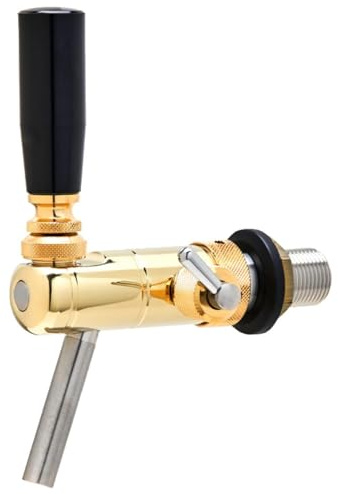 Edelstahl Schankhahn Raffeiner Junior Kompensatorhahn Gold poliert 35 mm Zapfhahn 5/8 Zoll Verstellbarer Bierhahn für Gastro & Privat