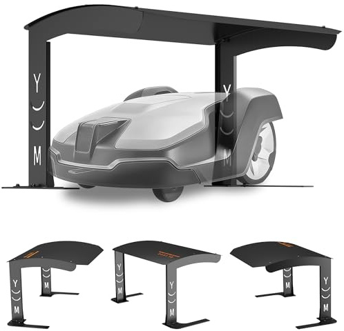 Robotic Lawn Mower Garage - Premium All-Metal Steel Shelter - 70x55x41cm Universal Fit for Leading Brands - Weatherproof Electrophoretic Black Finish - Garden Mower House Protection