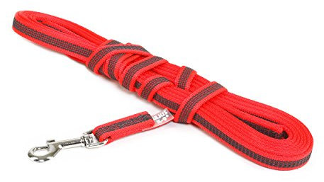 IDC Color & Gray gumierte Leine, 14 mm x 5 m mit Schlaufe, Rot-Grau