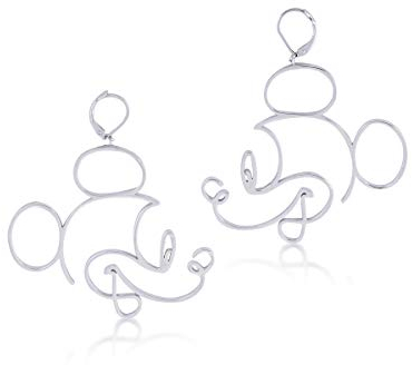 Disney Mickey Mouse Icon Ohrringe, vergoldet mit Weißgold