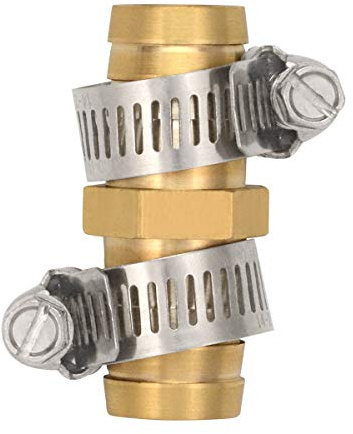 Lot de 5 raccords droits cannelés en laiton de 1,9 cm pour réparation de tuyau d'air et d'eau avec colliers de serrage