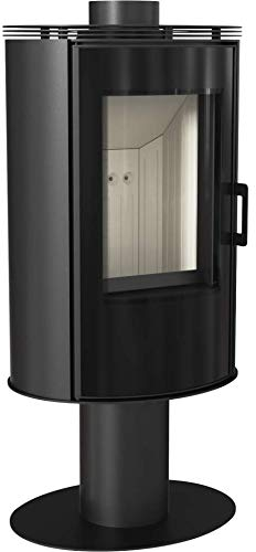 kratki Kaminofen 8 AB Heizofen Kamin Stahl Dreh-Fuß mit Zierglass BImSchV Stufe 2 KOZA/AB/S/N/O/DR/Glass Standard L