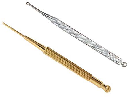 Palpeur Double Sonde Pour l'acupuncture et l'acupression, Acupuncture Oreille Acupuncture Pen, Outils de R¨¦flexologie Faciale (Dien Chan) Stylo Lot de 2 (Silver + gold)