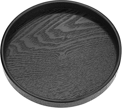 Plateaux De Service, Assiettes AntidéRapantes En Bois Noir Super Rond, 21Cm / 24Cm / 27Cm / 30Cm(27cm)