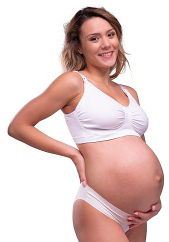 Carriwell Gel-Support Soutien-Gorge Grossesse et Allaitement, Armatures en Gel Brevetées pour Un Confort et Un Soutien Maximum, Respirant, Doux et sans Couture, S’adapte à de Nombreuses Poitrines, S