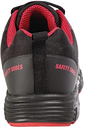 Slipbuster Footwear BB421-42 Mesh Safety Trainer Shoe, SB, FO, SRC, Size 42, Black