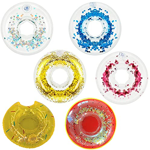 JAHEMU Gobelet Gonflable Flotteur Porte Verre Piscine Porte Gobelet Gonflable Piscine Bar Flottant Piscine pour la Décoration de Fête de Natation de Piscine, 6 Pièces