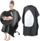 URAQT Haarschnitt Friseurumhänge, Barber Cape Friseursalon Umhänge Cape Haarschneideumhang Wasserdichtes mit transparente Fenster für Salon Haarschneiden Friseur, Schwarz