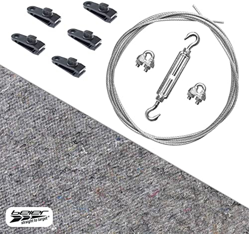 Pfeilfangmatte Arrow Safe Set + Zubehör I grau 2 Meter breit - 2 Meter hoch I Armbrust & Bogenschießen Pfeilfang I Pfeil Auffangmatte fertig zur Montage I by Beier Germany