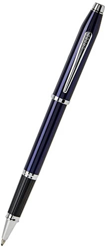 Cross Century II Tintenroller mit Chromspitze, blau lackiert
