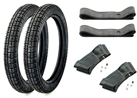 SET 2 Heidenau K35 Reifen 2,75 x 16 Zoll 46P TT M/C + Schläuche + Felgenbänder für Simson S50, S51, Schwalbe