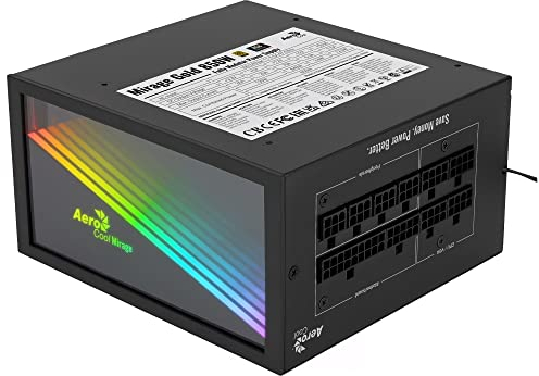 Aerocool MIRAGEGOLD 850W Modulares PC-Netzteil RGB, 80 Plus Gold, Japanische Kondensatoren