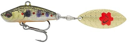 Savage Gear Jig Spinner zum Raubfischangeln 6,5cm 9g 3D Sticklebait Tailspin, Farbe:Brown Trout Smolt