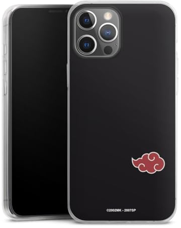 Slim Case extra dünn kompatibel mit Apple iPhone 12 Pro Max Silikon Handyhülle transparent Hülle Akatsuki Naruto Shippuden Offizielles Lizenzprodukt