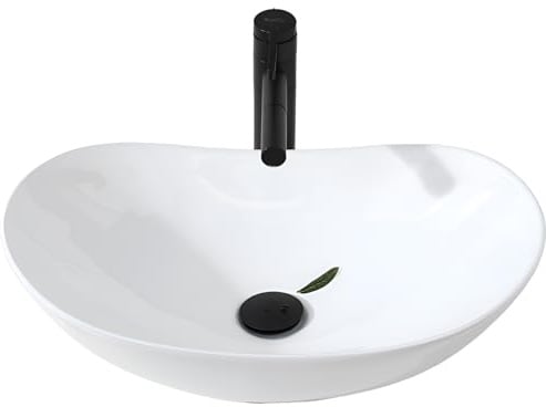 Schwänlein Premium-Waschbecken oval, 41 x 33 x15 cm Aufsatzwaschbecken für Badezimmer und Gästetoiletten (Oval)