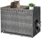 Cat Litter Tray with Soft Cat Litter Tray, Hidden Kitten Laundry Room Furniture with Door, Handwoven Rattan Cat House with Large Space, Pet Crate for Living Room, Bedroom, Balcony (Grey)