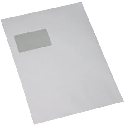 25 St. Versandtaschen A4/C4, extra, stark, weiß, 120 g/m² Papier, mit Fenster, selbstklebend, Briefumschlag, Kuvert, Briefhülle, Großbrief, Versandbeutel