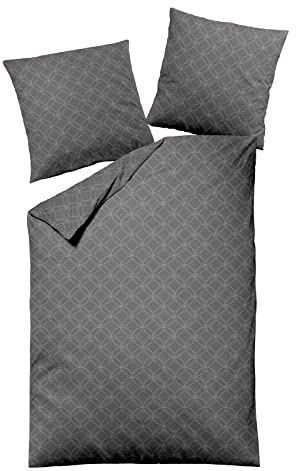 PremiumShop321 Melange-Flanell-Bettwäsche 100% Baumwolle 1032 (Anthrazit, 135x200 / 80x80)