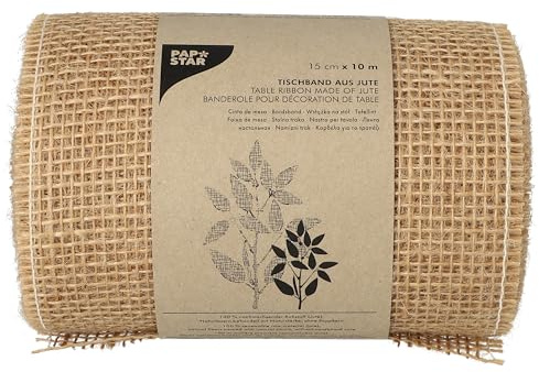 Papstar Jutetischläufer Dekoband Jute 10 m x 15 cm Natur