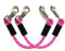 JA Horse Transport Elastik Anbinder Anbindestrick elastisch Gummianbinder Anbindekette mit Panikhaken und Bull snap für Reitsport Pferdeanhänger, Box und Stall (2, Pink, 80 cm)