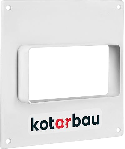 KOTARBAU® Wandflansch 110 x 55 mm Wandplatte Kunststoffflansch Wanddurchführung für Flachlüftungskanäle Lüftungskanalverbinder Flansch Kanalverbinder für Flachkanal Weiß