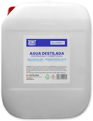 Hostelpak | Agua destilada Desionizada y osmotizada | Plancha, CPAP, Tattoo, Máquinas de esterilización (20L)