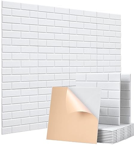 Soundsbay Akustikplatten selbstklebend 12 Stück, Schalldämmung Schallschutz Wand hoher Dichte Ziegeltyp Schallschutzplatten für Akustische Behandlung und Wanddekoration 30x30x0.9cm (Weiß)