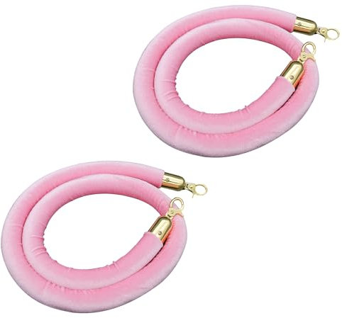 Hosifiy Lot de 2 cordelettes en velours rose avec crochet doré - Corde d'attente en velours pour décoration de fête
