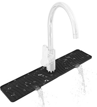 Gitohoni Protector contra salpicaduras de grifo para fregadero de cocina, tapete de drenaje de silicona grande de 24 pulgadas, atrapador de goteo de agua para granja, fregaderos de goma, extensor de