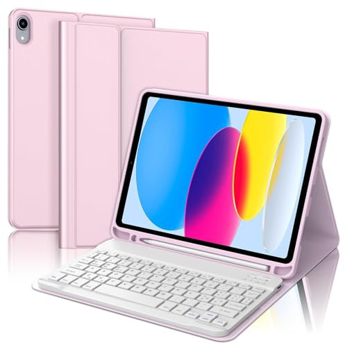Occtingkind, Tastiera per iPad A16 2025 e iPad 10 Gen 2022, Custodia con Tastiera per iPad10.9/11, Cover Magnetica Staccabile Bluetooth Keyboard, Italiano Layout, USB C, Rosa