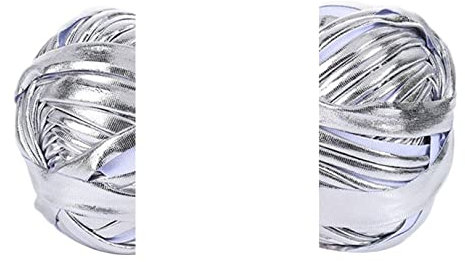 Garn, Garn zum Häkeln, 100 g Kunstleder, glänzendes Häkelgarn, DIY-Strickgarnknäuel for Taschen, Decken, Kissen, T-Shirts, Teppiche, Nähwerkzeug(Silver)