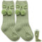 BABYZOCO Calcetines Largos de Algodón Con Pompones, Medias Largas de Algodón para Bebés, Calcetines de Rodilla para niños, Calcetas de Bebé, Apto para niños/as de 1 a 2 años, Talla M, Algodón, Verde