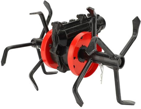 Cultivator Wheel, 6 Claw Garden Deep Tilling Wheel Aluminum Iron Alloy, 26mm 9 Tooth Cultivator Attachment Multi Purpose for Grass Mowing Soil Loosening