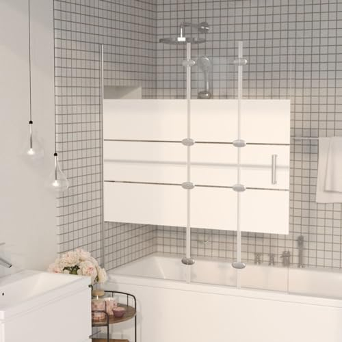 ShGaxin Cabine de douche pliable ESG, porte coulissante, joint de paroi de douche, pièces de rechange, entrée d'angle de douche, 120 x 140 cm, blanche