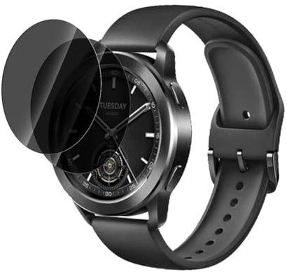 Jewloofa Protector de Pantalla Para Xiaomi Watch S3, 2 Piezas Privacidad Cristal Templado, 9H Dureza/Anti-Arañazos, Anti-Espía Protector Pantalla para Xiaomi Watch S3