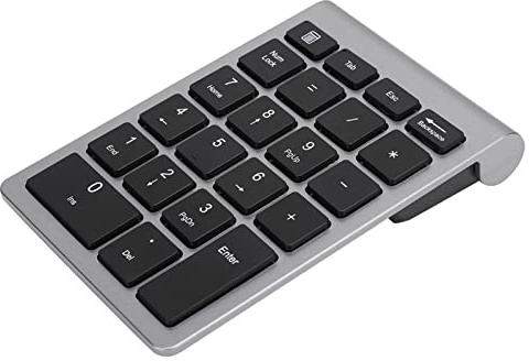 Raguso Numeric Keypad Wireless Mini Keyboard with Receiver, Ergonomic Design for XP/7/8/10, Fast Rebound Speed for Office Home Use (Silver Black) (Iron Gray)