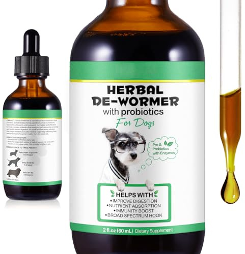 Wormer For Dogs Dog Worming Drops With Probiotics 60ml Dog Wormers For Large Medium Small Dogs Puppy Wormer 100% Natural Support For Digestive & Immune Health
