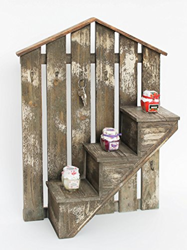 deetjen & meyer Wandorganizer mit Schlüsselhaken 62 cm Braun 17B046 Schlüsselbrett Briefablage Schlüsselkasten Briefbox
