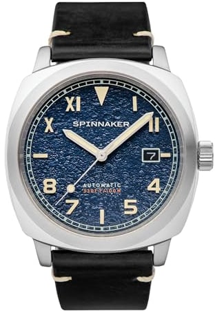 Spinnaker Herren 42mm Hull California Automatik Cobalt Blue 3-Zeiger-Uhr mit Echtlederarmband SP-5071-02