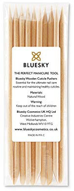 Bluesky Wooden Cuticle Pushers, Orange Wood Sticks, Double End Wooden Cuticle Pusher, Nail Art, Manicure Pedicure Tools, 11.5cm/4.5 inches (10 Pieces)