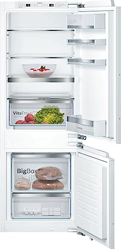 Bosch KIS77AFE0 Serie 6 - Frigorifero da incasso, nicchia 158 x 56 cm, raffreddamento da 169 l + congelatore da 61 l, cerniera piatta, Made in Germany, VitaFresh plus 2 volte più a lungo, LowFrost