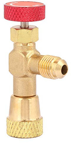 Durchflussregelventil, 1/4 '' - 5/16 '' Sicherheitsventil für Messingklimaanlagen für Kältemittelfüllschlauch R410A