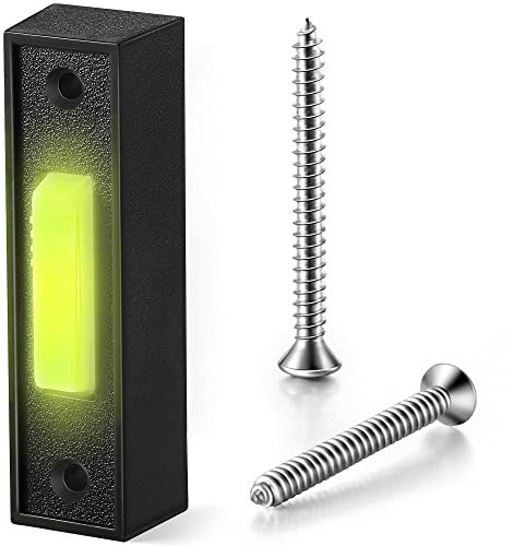 Lighted Doorbell Button, Garage Door Opener Switch with LED Light, 41A4166 Wall Mounted Push to Exit Ringer Button (Black, 1 Piece)