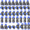 ERGAOBOY 40 Pcs 8MM Tube OD Push to Connect Fitting Kits, Blue 10 Straights 10 Elbows 10 Tee 10 Splitters Push Lock (PU8)