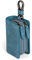 VISOUL Echt Leder Autoschlüssel Abdeckung Schlüsseltasche Auto Schlüssel Anhänger Antik Vintage Doppelter Reißverschluss Karabienerhacken Tasche Blau E01