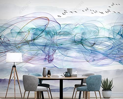 Fototapete 3D Effekt Rauch Der Chinesischen Abstrakten Tinte Vliestapete 3D-Tapete Wohnzimmer Schlafzimmer Mauer Tapisserie Schmücken 150Cm(W)*105Cm(H)