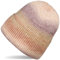 styleBREAKER Damen Strickmütze mit Streifen Farbverlauf im Ombré Look, Feinstrick Mütze, Strick Beanie 04024199, Farbe:Rost-Beige-Aubergine