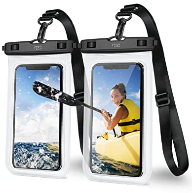 YOSH Waterproof Phone Pouch with Adjustable Lanyard, 2-Pack IPX8 Underwater Waterproof Phone Case for Swimming for iPhone 16 15 14 13 12 Pro Max, Samsung S25 S24 S23 S22 Ultra A15 Xiaomi-up to 7.0