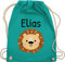 Turnbeutel Rucksack - Löwen - Süßer Löwe - Kindergarten Kita - Unisize - Türkis - personalisierte rucksäcke kindergartentasche aus stoff name rucksackbeutel tasche kindergartenkind