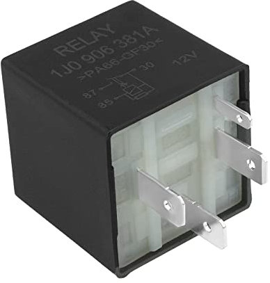 ECSiNG Fuel Pump Relay, 1J0906381A, 357906381A, Motor Control, 4-Pin DC 12V, Black, Plug In Mount, Compatible with VW, Audi, Seat, Skoda